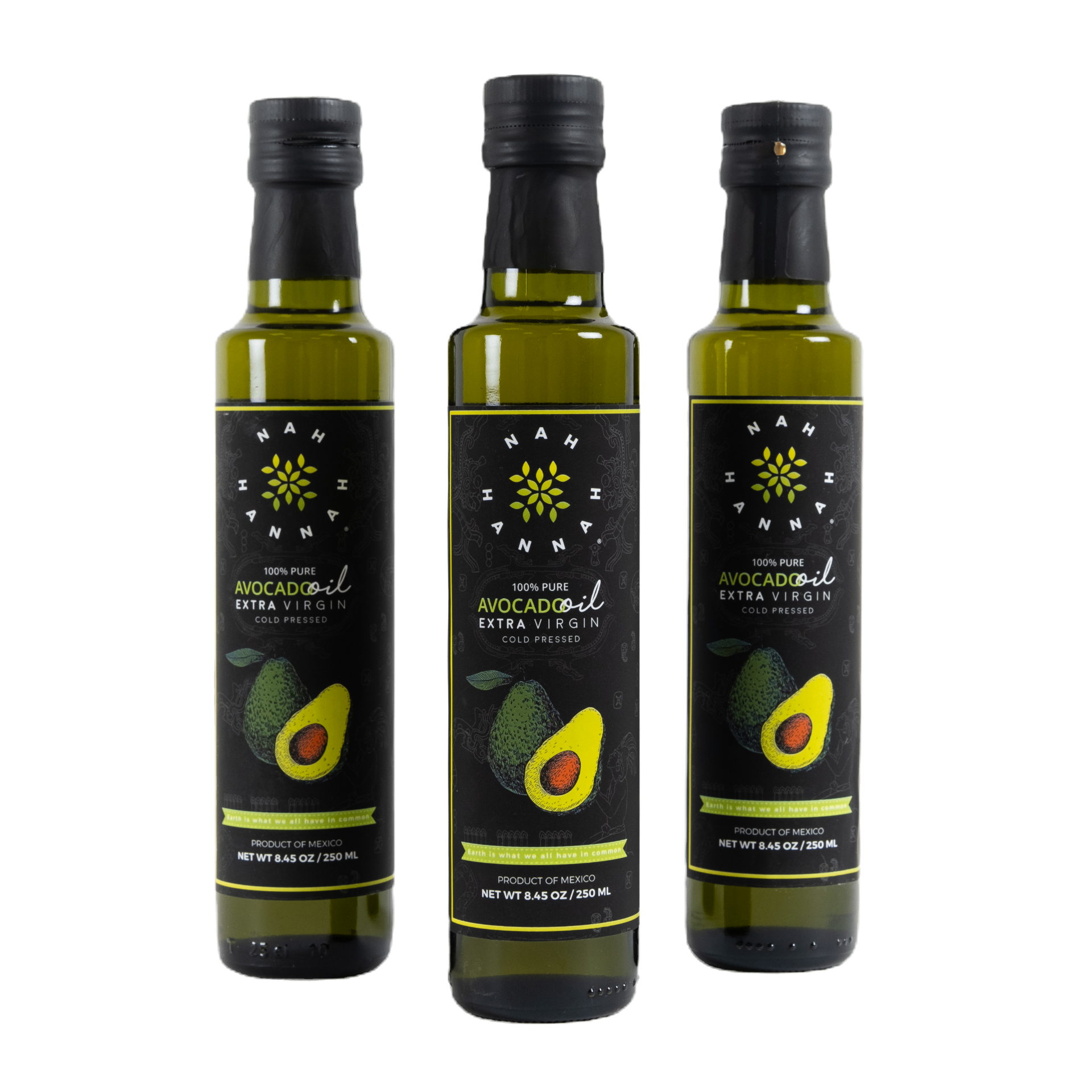 Nah Hannah cold-pressed avocado oil bottles